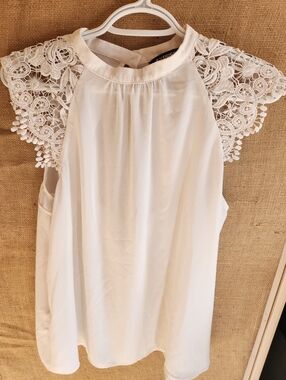 Express White Crocheted Top